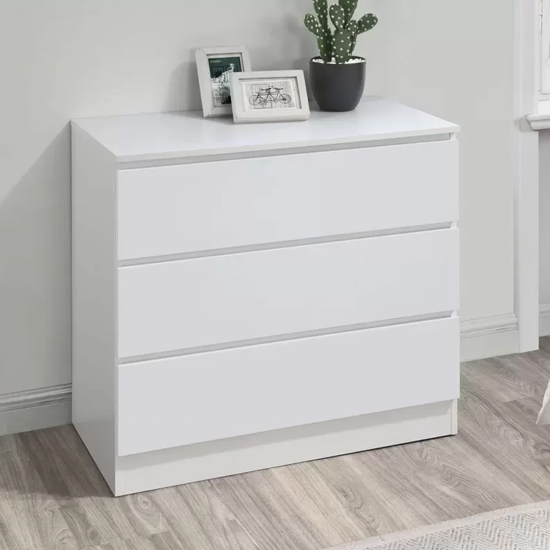 Read more about Oakley wooden chest of 3 drawers in white