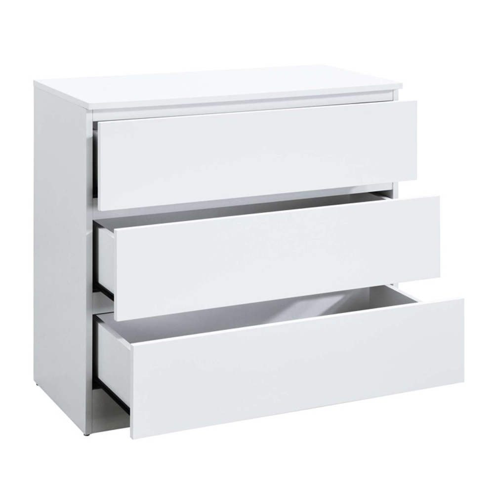 Oakley Wooden Chest Of 3 Drawers In White