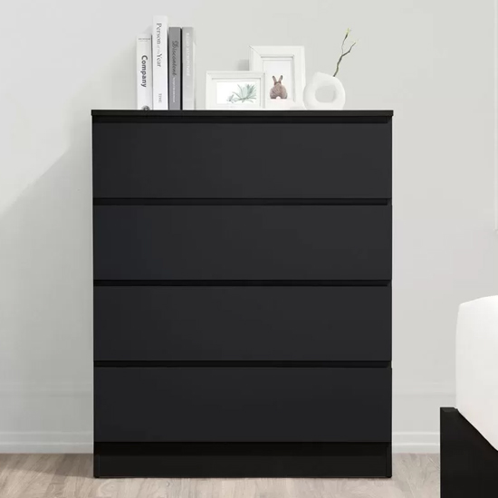 Read more about Oakley wooden chest of 4 drawers in black
