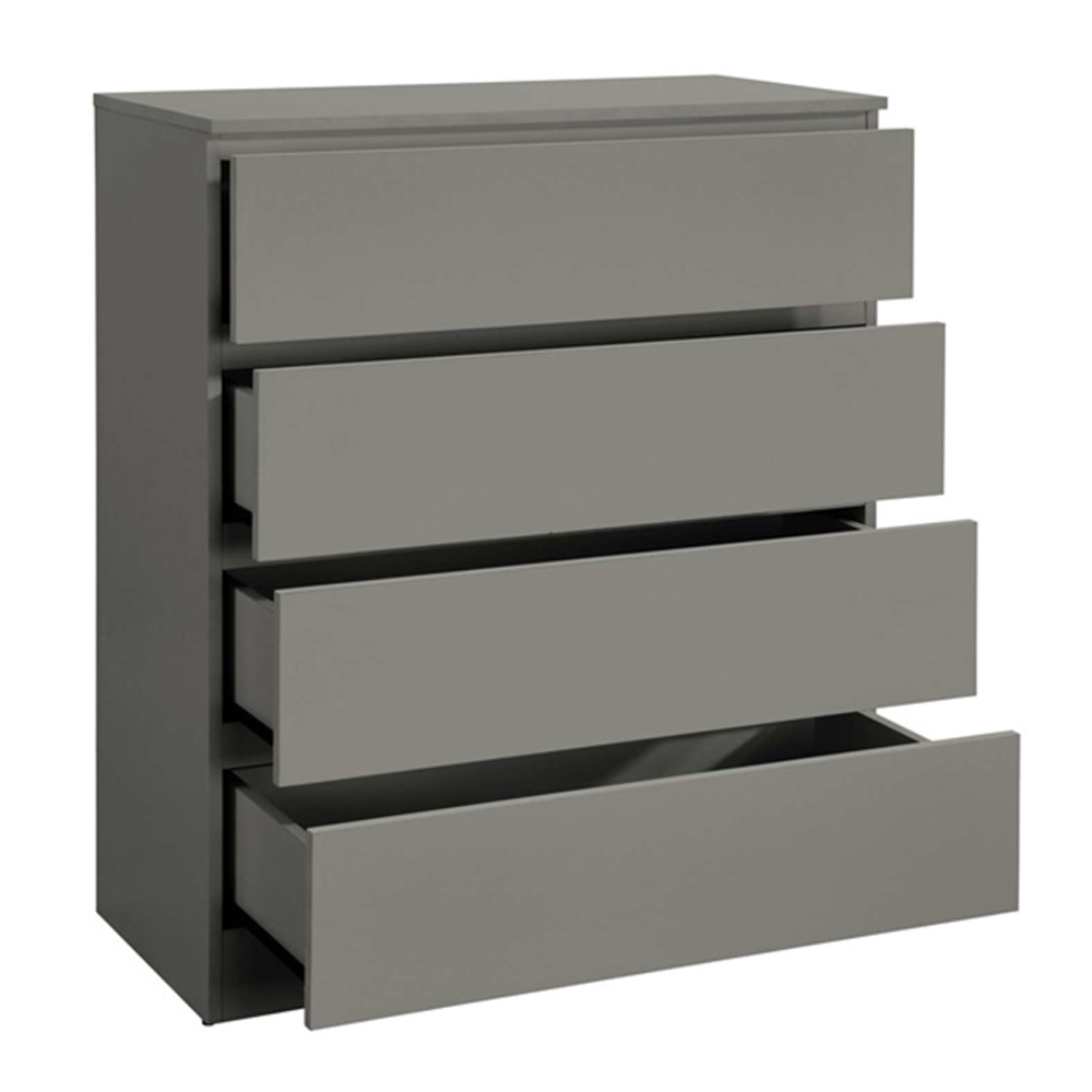 Oakley Wooden Chest Of 4 Drawers in Grey