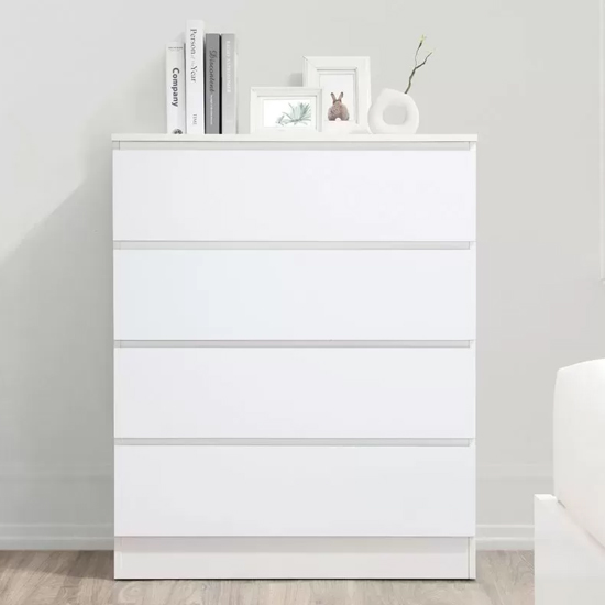 Read more about Oakley wooden chest of 4 drawers in white