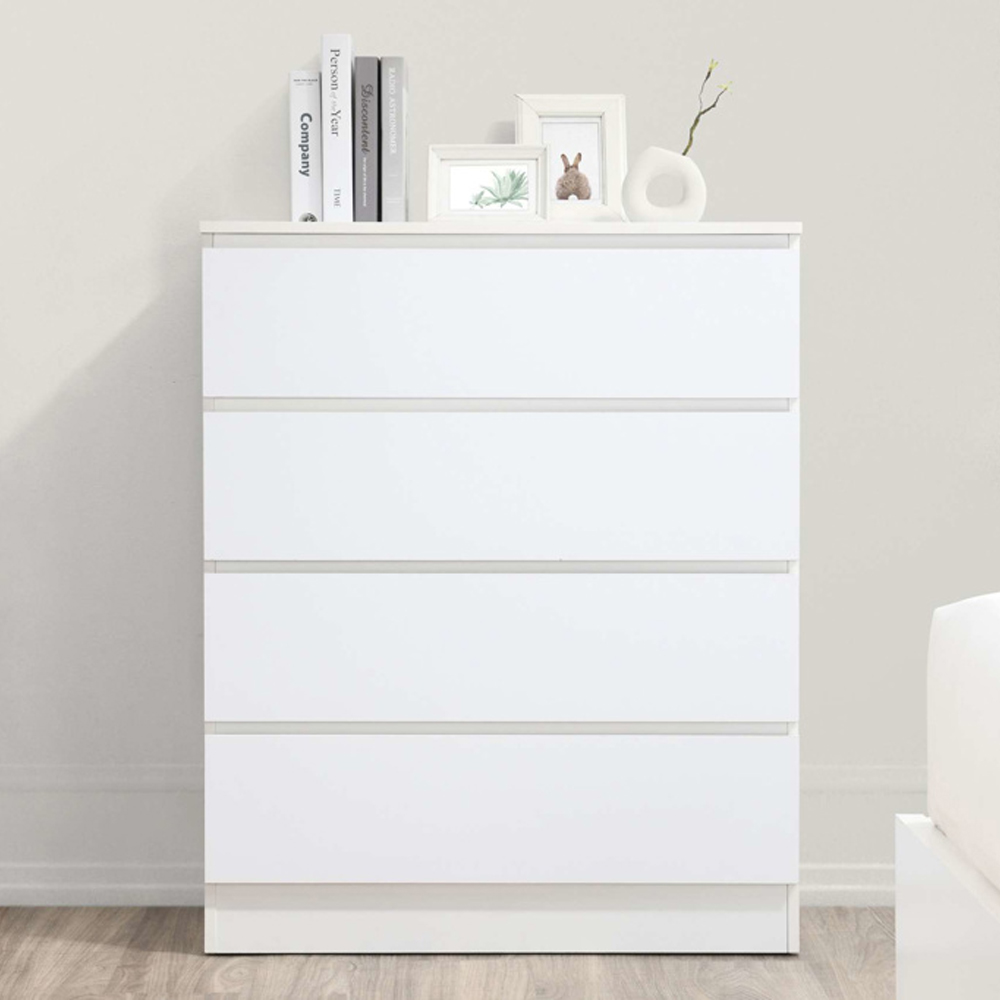 Oakley Wooden Chest Of 4 Drawers in White