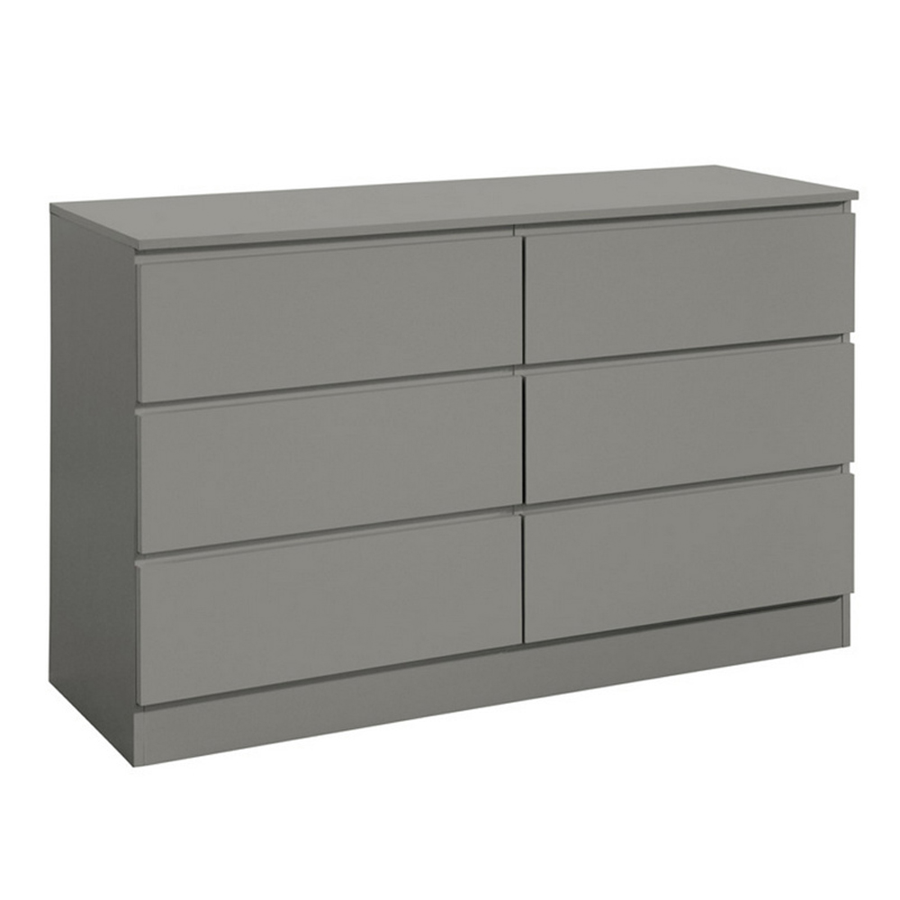 Oakley Wooden Chest Of 6 Drawers In Grey