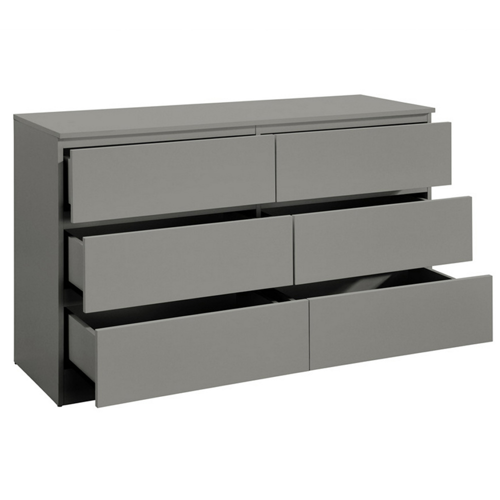 Oakley Wooden Chest Of 6 Drawers In Grey