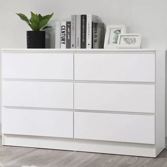 Read more about Oakley wooden chest of 6 drawers in white