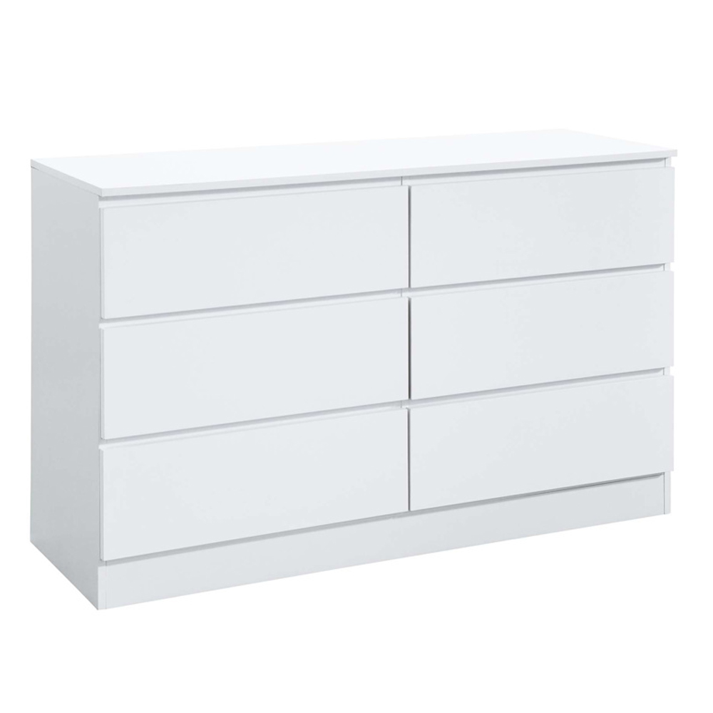 Oakley Wooden Chest Of 6 Drawers in White