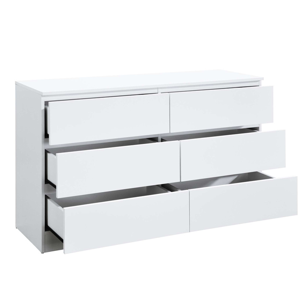 Oakley Wooden Chest Of 6 Drawers in White