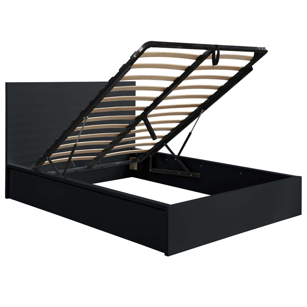 Oakley Wooden Ottoman Storage Double Bed In Black