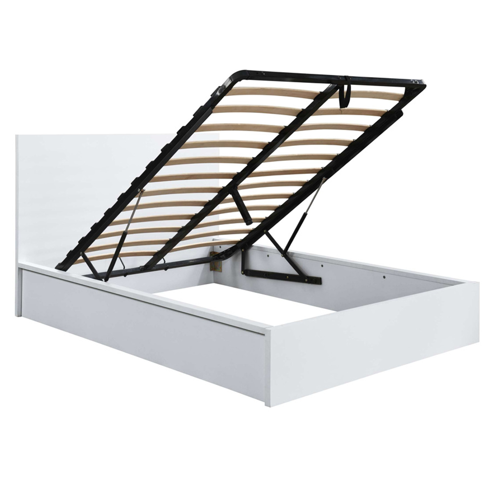 Oakley Wooden Ottoman Storage Double Bed In White