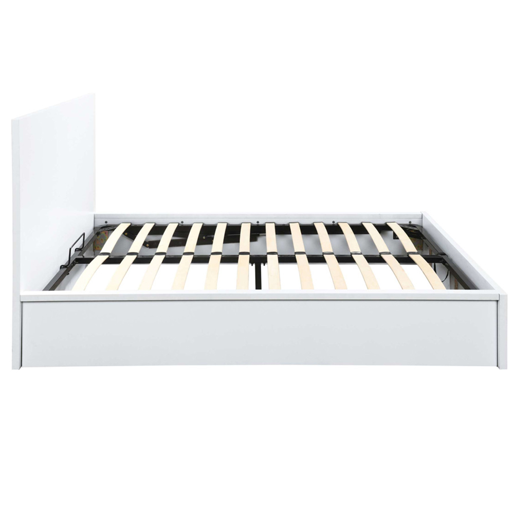 Oakley Wooden Ottoman Storage Double Bed In White