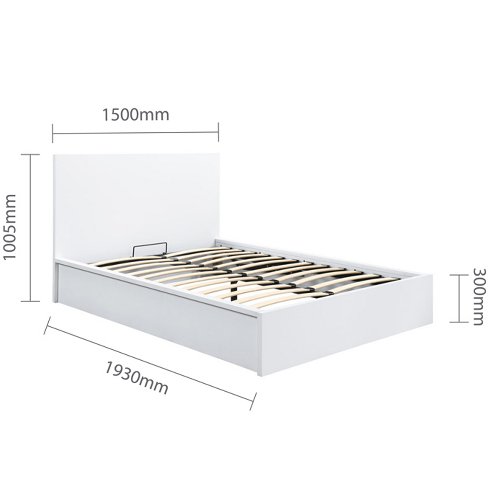 Oakley Wooden Ottoman Storage Double Bed In White