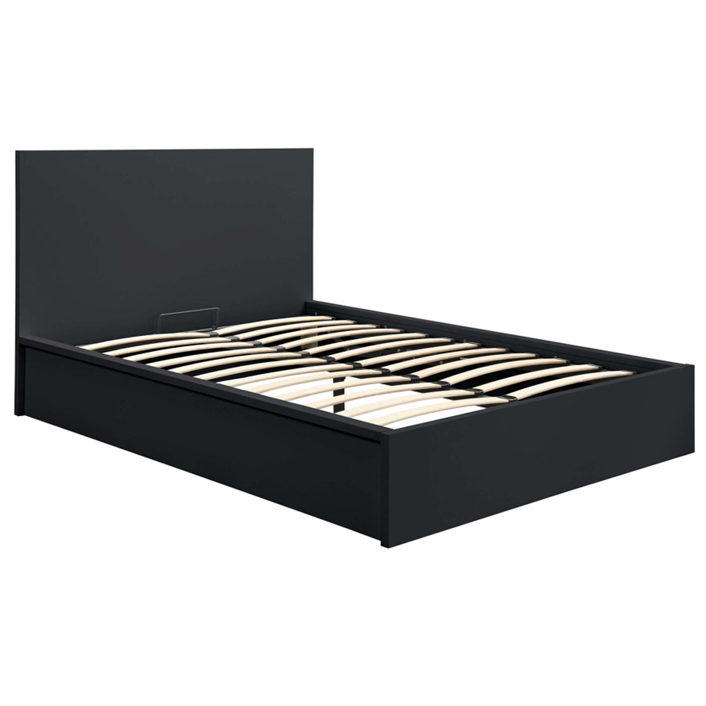 Oakley Wooden Ottoman Storage King Bed In Black