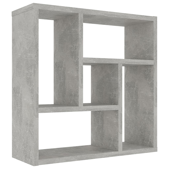 Oakley Wooden Wall Shelf With 5 Compartments In Concrete Effect_2