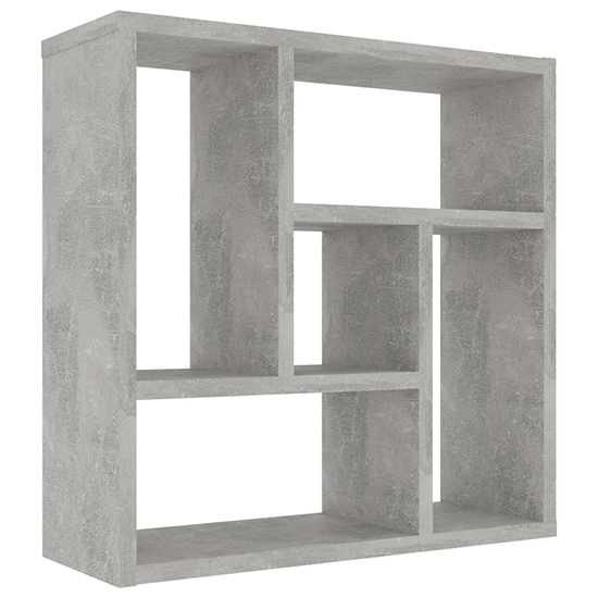 Oakley Wooden Wall Shelf With 5 Compartments In Concrete Effect