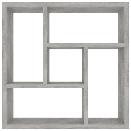 Oakley Wooden Wall Shelf With 5 Compartments In Concrete Effect