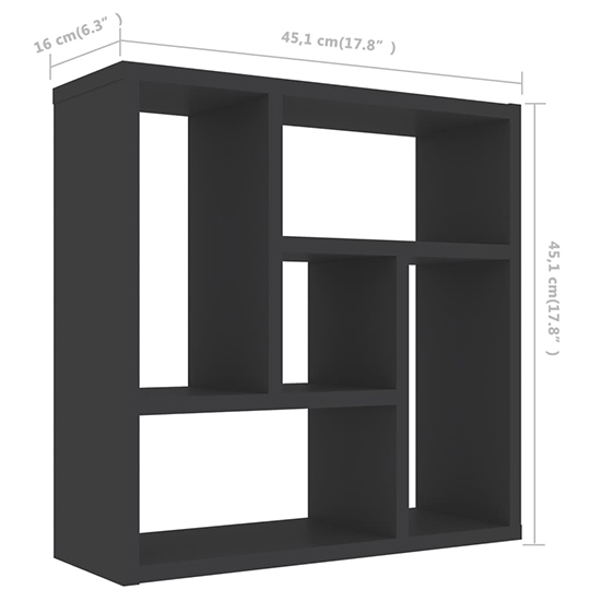 Oakley Wooden Wall Shelf With 5 Compartments In Grey_4
