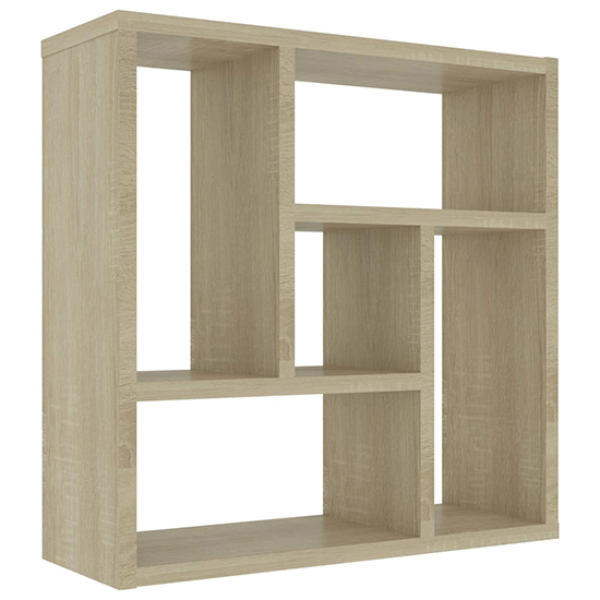 Oakley Wooden Wall Shelf With 5 Compartments In Sonoma Oak
