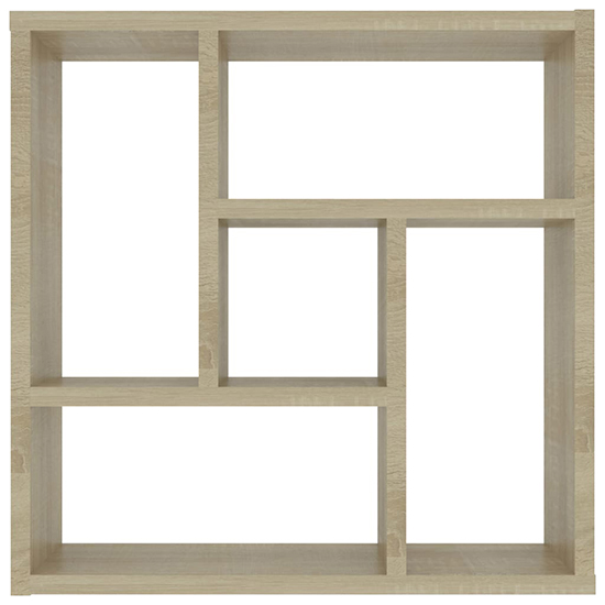 Oakley Wooden Wall Shelf With 5 Compartments In Sonoma Oak