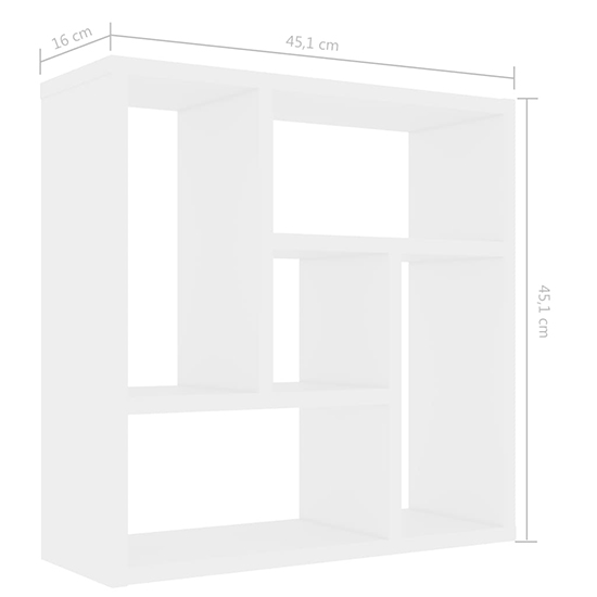 Oakley Wooden Wall Shelf With 5 Compartments In White