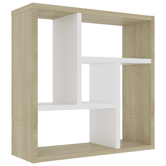 Oakley Wooden Wall Shelf With 5 Compartments In White Oak_2