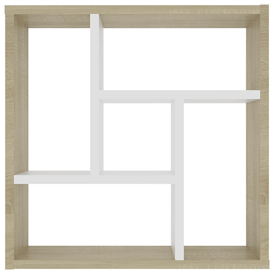 Oakley Wooden Wall Shelf With 5 Compartments In White Oak_3