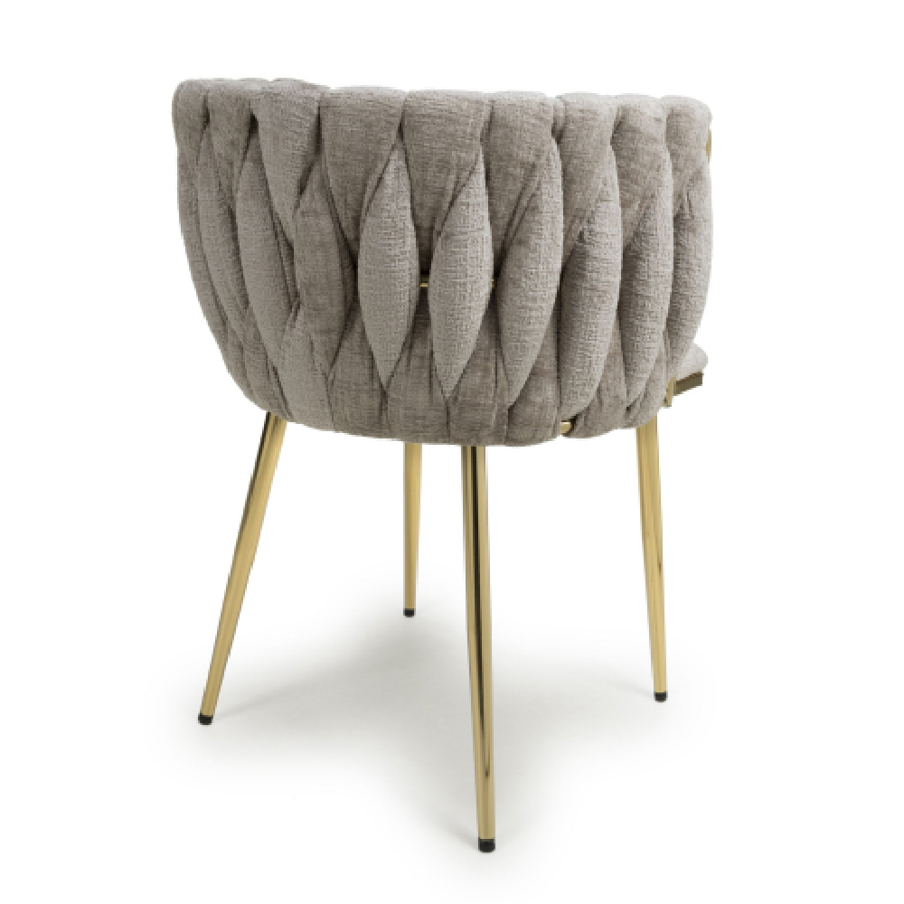 Oaklyn Mink Velvet Dining Chairs With Gold Legs In Pair