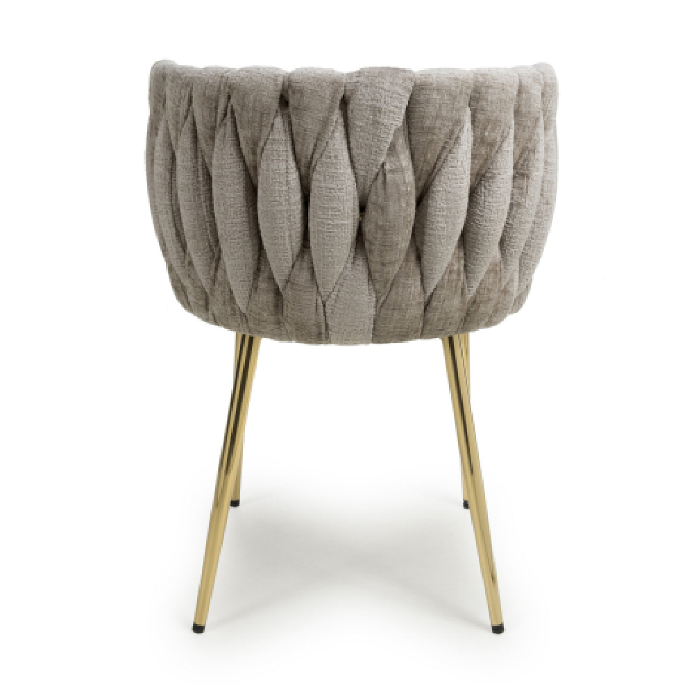 Oaklyn Mink Velvet Dining Chairs With Gold Legs In Pair
