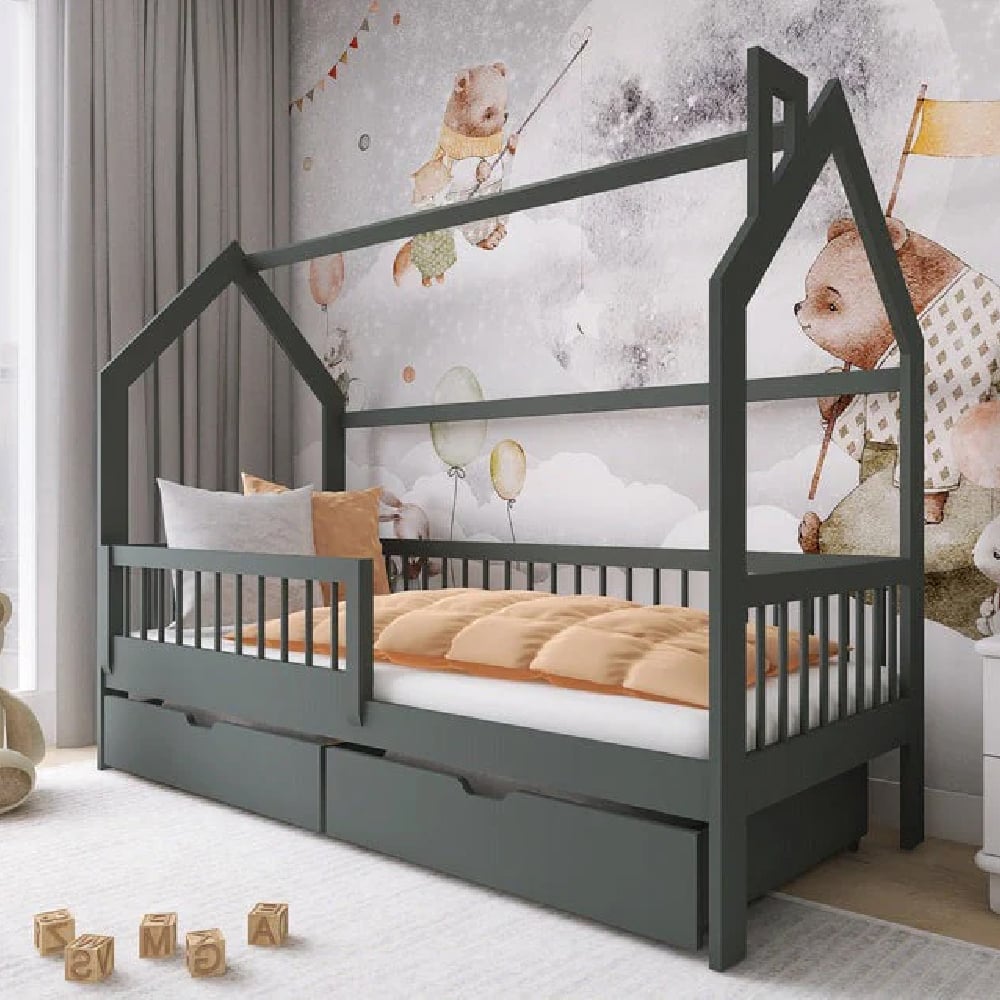 Read more about Oaklyn wooden day bed with foam mattress in graphite