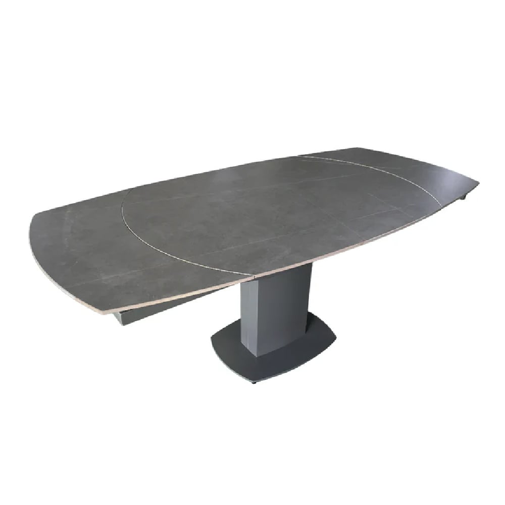 Read more about Oakmere matte grey ceramic extending dining table with steel base