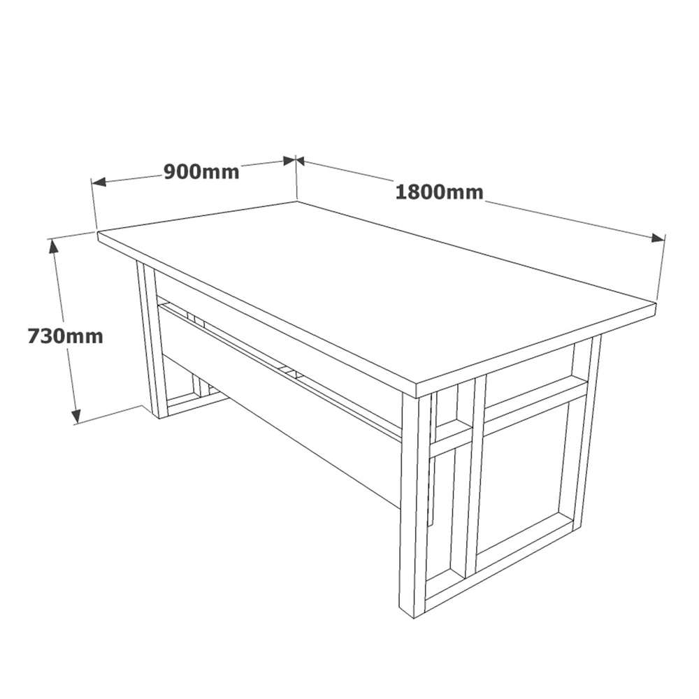 Oakmere Wooden Computer Desk with Coffee Table Set in Baroque and Anthracite