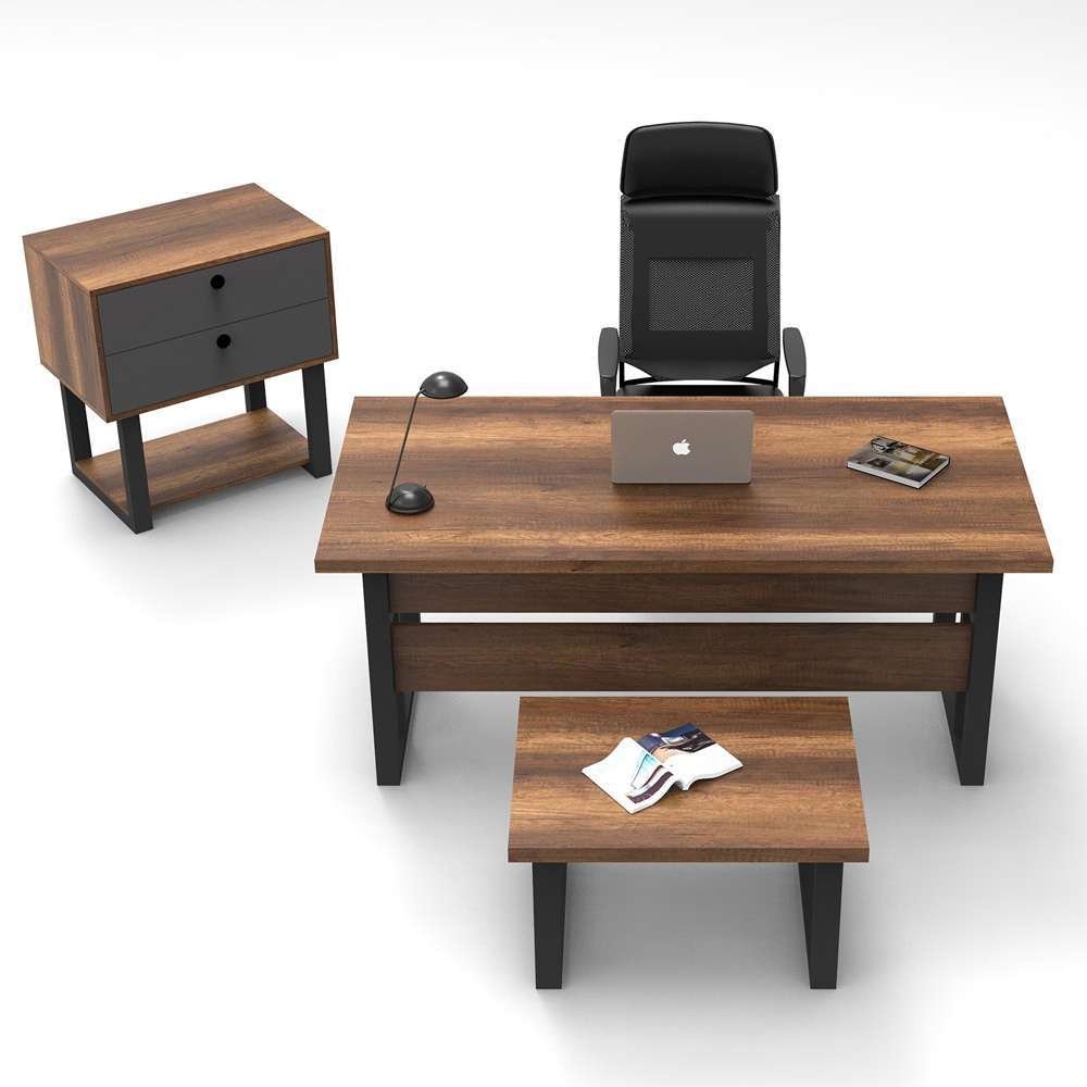 Oakmere Wooden Executive Office Furniture Set with Coffee Table in Baroque and Anthracite