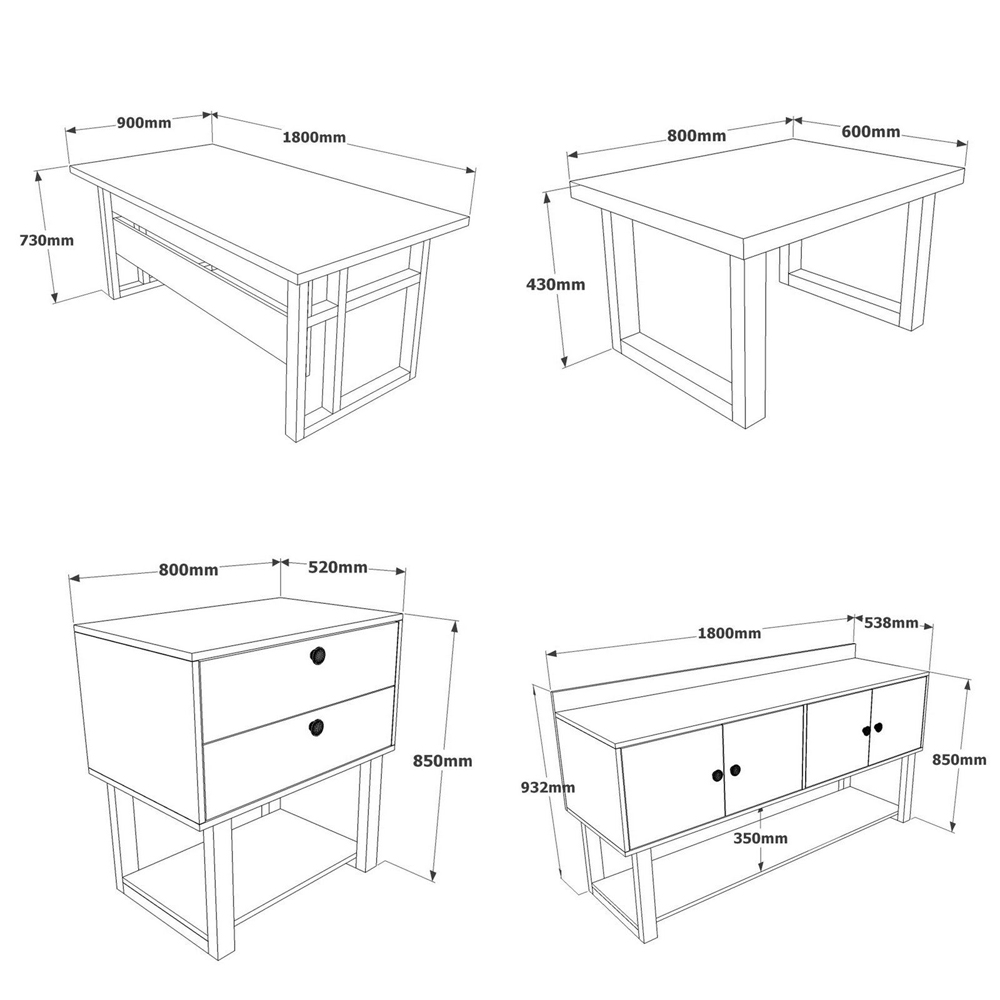 Oakmere Wooden Executive Office Furniture Set with Storage Cabinet in Baroque and Anthracite