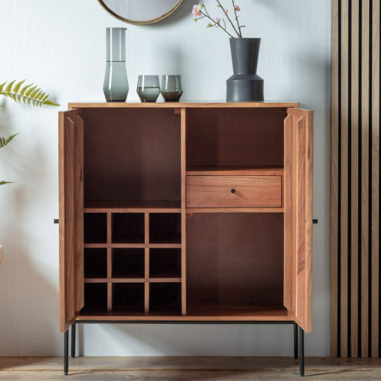 Oakmont Wooden Drinks Cabinet With 2 Doors In Natural_3