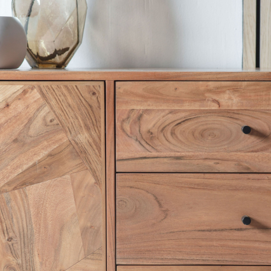 Oakmont Wooden Sideboard With 2 Doors 3 Drawers In Natural_2