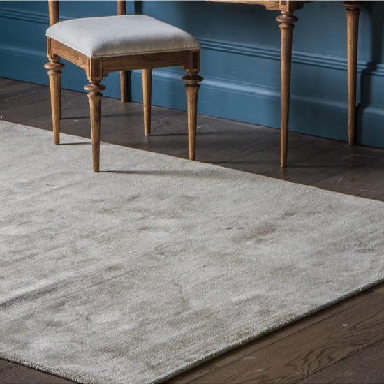 Oakwen Viscose Fabric Rug In Natural