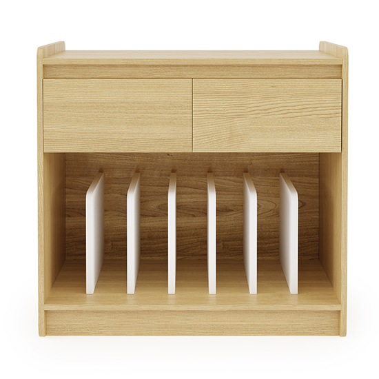 Oami Wooden Office Cabinet With 2 Drawers In Oak
