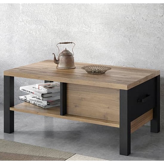 Product photograph of Oaxaca Wooden Coffee Table With 1 Drawer In Appenzeller Oak from Furniture in Fashion