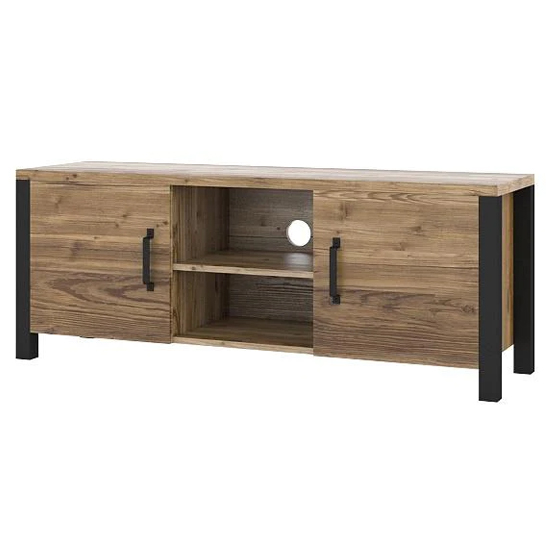 Oaxaca Wooden TV Stand With 2 Doors In Appenzeller Oak