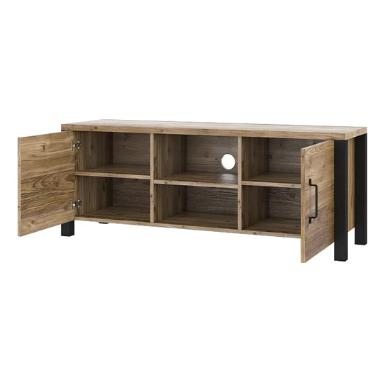 Oaxaca Wooden TV Stand With 2 Doors In Appenzeller Oak