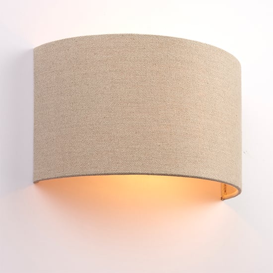 Product photograph of Obi Linen Wall Light In Natural from Furniture in Fashion