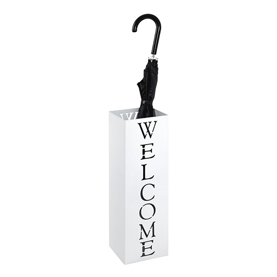 Product photograph of Obispo Metal Umbrella Stand In White from Furniture in Fashion