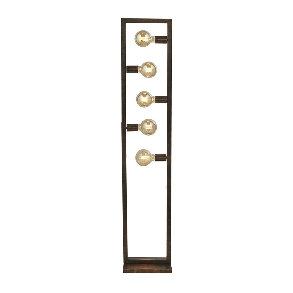 Read more about Oblong 5 light floor lamp in rustic brown