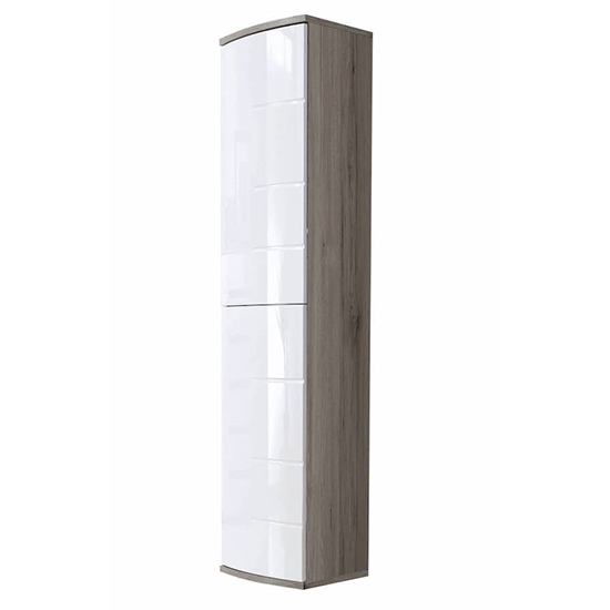 Ocala I High Gloss Living Room Furniture Set In White With LED