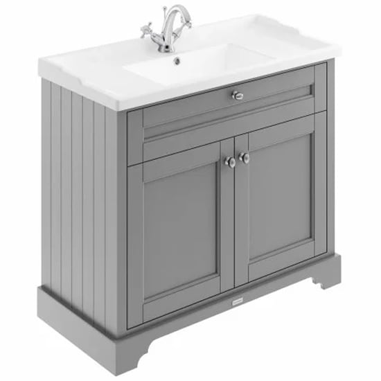 Read more about Ocala 102cm floor vanity unit with 1th basin in storm grey