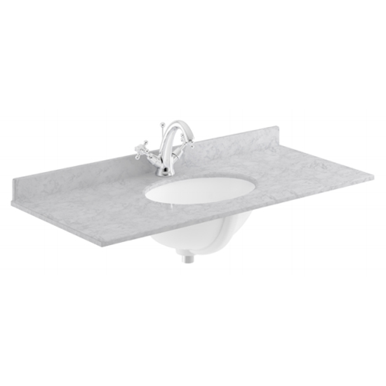 Ocala 102cm Floor Vanity With 1TH Grey Marble Basin In Sand_2