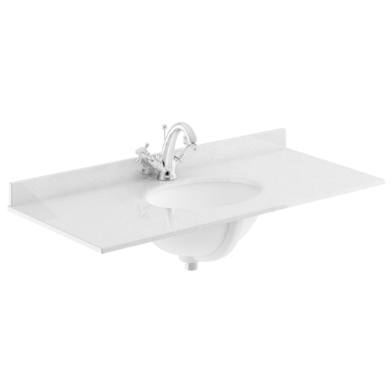 Ocala 102cm Floor Vanity With 1TH White Marble Basin In Blue_2
