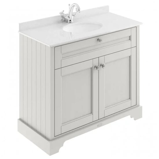 Ocala 102cm Floor Vanity With 1TH White Marble Basin In Sand_1