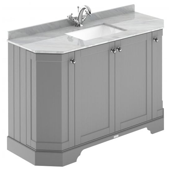 Ocala 122cm Angled Vanity With 1TH Grey Marble Basin In Grey_1