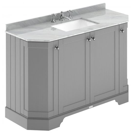 Read more about Ocala 122cm angled vanity with 3th grey marble basin in grey