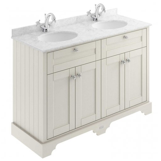 Ocala 122cm Floor Vanity With 1TH Grey Marble Basin In Sand